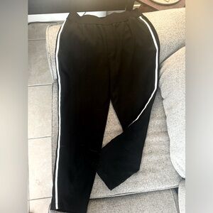 Relaxed Fit Striped Black Pants
